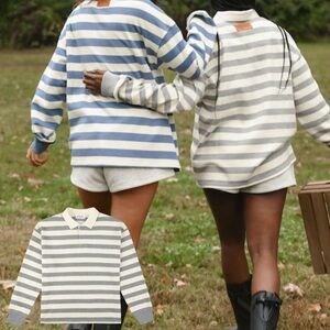 Parke Rugby White and Grey Striped